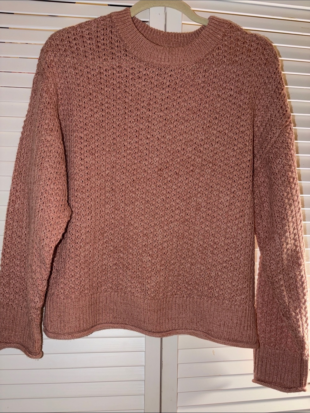 Universal Thread Chunky Mauve Dusty Rose Crewneck Pullover Sweater Size XS